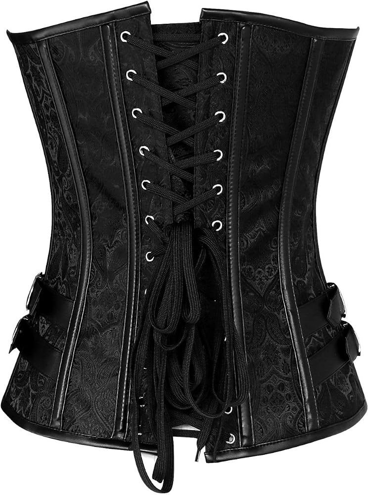 Charmian Women's Steampunk Gothic Brocade Bustier Corset Top with
